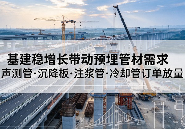 东川基建稳增长带动预埋监测管材需求，声测管、沉降板、注浆管订单持续放量