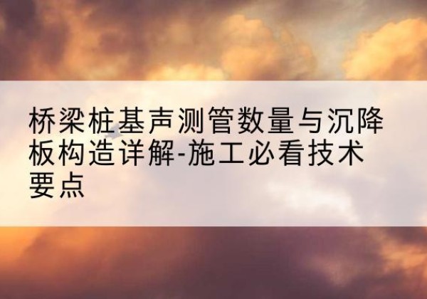 东川桩基需要预埋几根声测管？-桥梁桩基声测管数量与沉降板构造详解-施工必看技术要点